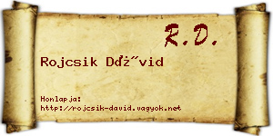 Rojcsik Dávid névjegykártya